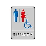 「ベストサイン」トイレ標識 サインプレート WC お手洗い 飲食店 男性用 女性用 共用 車イス対応 車椅子 障害者 障がい者 多目的 4種[gs-pl-toiK] (RESTROOM)