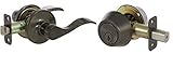 Callan BE3008R Bennett Series Grade 3 Keyed Entry Lever & Single Cylinder Deadbolt Set, Antique 