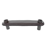 Vicenza Designs k1166 San Michele Pull withブラウンレザーストラップ、4インチ、オイル研磨ブロンズ