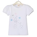 子供服 女の子 半袖 Ｔシャツ 女児 トップス 無地 ブラウス 可愛い ガールズ 通園 ルームウエア カジュアル (ホワイト, 110)