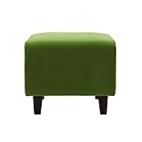 〔単品〕足置き（オットマン）〔LeJOY〕スタンダードタイプ グラスグリーン 脚：円錐／ダークブラウン 〔リジョイ〕：20色から選べる カバーリングソファ