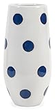IMAX 25266 Essentials Polka-Dot Vase, Marine Blue [並行輸入品]