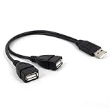 Yデパートセンター55® 二股 USB 分岐ケーブル データ転送充電端子&充電端子 最大500mA (オス-メスx2) 35cm