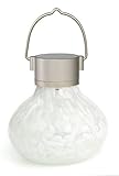 High Quality Solar Tea Lantern, Handblown Glass with Solar Panel and LED Light, Weather-Resistant fo