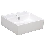 Elite Sinks EC9868 Porcelain Wall-Mounted Square Sink, White [並行輸入品]