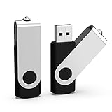 JUANWE USBメモリ64GB USB 2.0 2個セット USBフラッシュドライブ 360°回転式 ストラップホール付き