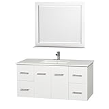 Wyndhamコレクションwcv00948 48 " Centra壁マウントSingle Vanityセット – Includes C、 48 Inch ホワイト WCV00948WHWH 1