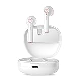 【Bluetooth イヤホン 2020新設計 猫ちゃん 完全ワイヤレスイヤホン ブルートゥース イヤホン ステレオサウンド/ノイズキャンセリング/IPX4防水/自動ペアリング/Bluetooth 5.0/ハンズフリー通話 両耳 左右分離型 マイク内蔵 ミラー搭載の充電ケース付き iPhone/iPad/Android対応（HI CAT、ホワイト）