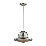 1-Light Contemporary Pendant in Brushed Nickel [並行輸入品]