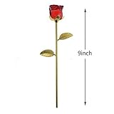 9 " Golden Plated Long Stemクリスタルガラスローズフラワー