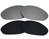 2ペアカラーStayレンズ2.0 MM厚さの偏光交換レンズブラック&シルバーOakley Minute 2.0 ( Not for分、分3.0、分4.0 )