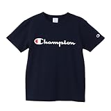 [チャンピオン] Tシャツ スクリプトロゴ キッズ 半袖 丸首 綿100% バインダーネック ラバープリント ショートスリーブTシャツ ベーシック CK-Z302 ネイビー 150