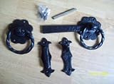 IRONMONGERY WORLDブラックアンティークHeavy Twisted Ironリングゲートドアラッチby ironmongery世界