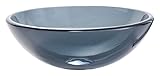 Kraus GV-104-G Clear Black Glass Vessel Bathroom Sink with PU-MR Gold by Kraus