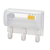 MIRAIS 【 フック３個付き 掛ける＆照らす 】 自動 人感 センサー LED ライト 防犯 防災 玄関 冷蔵庫 電池 ネジ 固定 粘着 式 MR-LIGHTFOOK