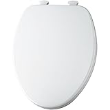 Church 585 White elongated closed front wood toilet seat with cover and Easy Clean Hinges [並行輸入品]