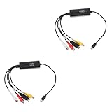 MOLUCKFU 2個 AVキャプチャーカード VHSからデジタルへのコンバーター USBビデオ dvr レコーダー デジタル出力 ビデオキャプチャデバイス 生放送記録カード 銅 Black