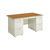 コクヨ(KOKUYO) 両袖机 事務用デスクSR型 W1600×D800×H700mm SD-SR168D33 木目/F1