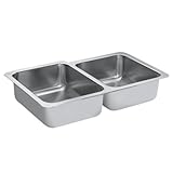 Moen G18232 1800 Series 18 Gauge Double Bowl Undermount Sink, Stainless Steel by Moen