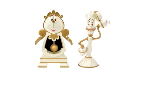 Amazon Co Jp ディズニー ストア 美女と野獣 コグスワース 置き時計 ルミエール Ledライト 2点セット ホーム キッチン