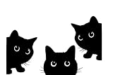 ねこ 猫 ネコ おもしろ パロディー ステッカー玄関や扉、車やバイク等に貼るステッカー 屋外使用に強い品質素材 (三匹の子猫2)
