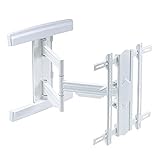 イーサプライ 壁掛けテレビ金具 アーム 薄型 32～75インチ目安 耐荷重45kg 大型 コーナー 角度調整 上下 左右 前後 ホワイト EEX-TVKA020WH