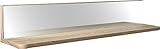 壁掛け棚 ミラー付き エルシェルフ2 リアルシリーズ 石膏ボード専用取り付け金具付き 幅75cmX奥行13cm(グレインナチュラル)