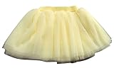 Plus Nao(プラスナオ) 子供用 チュチュ パニエ チュールスカート フレアスカート ウエストゴム ミニスカート ベビー キッズ バレエ 女の子 110 イエロー