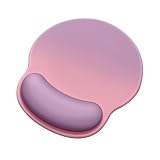 Yavoluy マウスパッド リストレスト 一体型マウスパッド 手首サポート 軽量 人間工学デザイン ハンドレスト 低反発 疲労軽減 アームレスト 滑り止め 水洗い (ピンク)