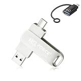 日本の中小企業 MSL FORCE [国産IC搭載 (東芝9T25) ] 2in1 USB3.0 USB-C スマートフォン タブレット 外付けメモリ 360°回転 データ転送 バックアップ lightingアダプタ セット 128GB