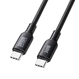 サンワサプライ USB2.0 Type-C シリコンケーブル（PD240W・1m・ブラック） KU-CCPES10BK
