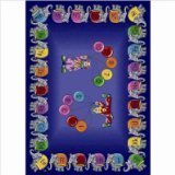Joy Carpets Kid Essentials Early Childhood Circus Elephant Parade Rug Multicolored 3'10 x 5'4 [並行輸入品