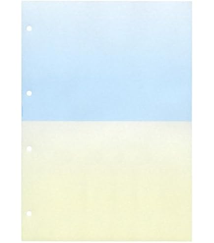 Amazon | A4 ミシン目入り用紙 2分割4穴 カラー(ブルー/イエロー Amazon | A4 ミシン目入り用紙 2分割4穴 カラー(ブルー/イエロー
