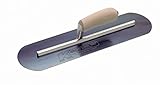 Kraft Tool CF738B Blue Steel Pool Trowel with Camel Back Wood Handle L-Shank, 18 x 4-Inch [並行輸入品]