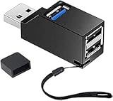 USBハブ 3ポート 超小型 USB3.0＋USB2.0コンボハブ バスパワー ポート拡張 usbハブ USBポート 高速 軽量 携帯便利 ブラック (1個セット)