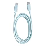 イツワ商事 パステルカラー USB Type-C to Type-C ケーブル, 1.0m 高速データ転送 480Mbps, 5色展開 (パープル/ブルー/ピンク/ホワイト/ベージュ), 20V3A 急速充電対応 iPhone17/16/15/Galaxy/Pixel/Xperia/iPad/MacBookなどタイプc機種対応 (ブルー)