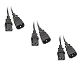 MarginMart Inc. 12 Feet Computer Monitor Power Extension Cord C13 to C14 10 Amp Black 3 Pack MM68247
