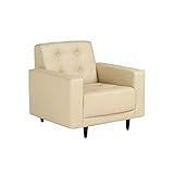 arne ローソファー 1人掛け 肘付き 合皮レザー ソファ Bacchus 1P アイボリー