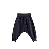 Marc janie赤ちゃん幼児用男の子ハイウエストリネンハーレムパンツ カラー: ブルー