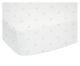 SheetWorld Fitted Square Playard Sheet 37.5 x 37.5 (Fits Joovy) - Blue Pindot Jersey Knit - Made In 