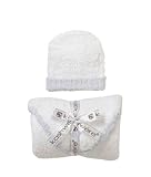 Kashwere Baby Set: Blanket & Cap - White w/Blue Trim by Kashwere [並行輸入品]