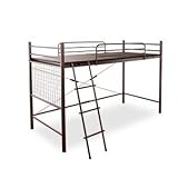 ロフトベッド ２段階高さ調節 キシミ低減マット仕様 シングル　ブラウン