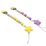 Kissteether 2pcs 食品グレードの材料のジュエリーネックレスDIY工芸おしゃぶり赤ちゃんのおしゃぶりをかむ赤ちゃんのおしゃぶりクリップBPAの無料シリコーンビーズ歯 (color 12)