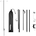 KingCamp ランタンスタンド 両用 ランタンポール フック2個付き 高強度アルミ製 組立式 超軽量 420g コンパクト 収納袋付き アウトドア キャンプ用品 クランプ式 打ち込む式両用