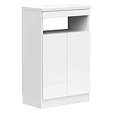 クロシオ ゴールデン02 FAX52 鏡面ホワイト 幅52cm 電話台 ファックス台 ルーター収納 モデムラック 096061