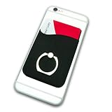 スマホリング カードケース バンカーリング スマホリング スマホポケット カード収納 カードホルダー 360度 カード入れ スマホアクセサリー 落下防止 スマホスタンド iPhone アイフォン android アンドロイド (ブラック)