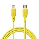 iFace Type-C to Type-C Neo 充電ケーブル 1.2m ストレート (ネオイエロー)【 急速充電 3A 絡みにくい USB-C & USB-C シリコン素材 アイフェイス ケーブルタイ付属 iPhone Galaxy iPad MacBook Pro 各機種対応 】
