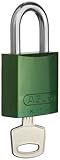 Brady Aluminum Lockout/Tagout Padlock, Keyed Different, 1-3/5 Body Length, 1 Shackle Clearance, Gree
