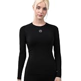 [アルメデス] ラウンドネック クールネック 長袖 Tシャツ 接触冷感 コンプレッション レディース オールシーズン AR241 S ブラック