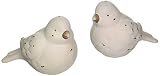 Urban Trends UTC46608 Ceramic Bird Statue, White Antique Finish, Set of 2